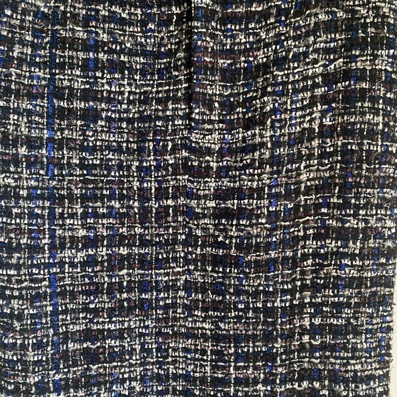 New L'Academie Tweed Office Siren Straight Black Multi Frayed Hem Maxi Skirt S - Picture 6 of 13